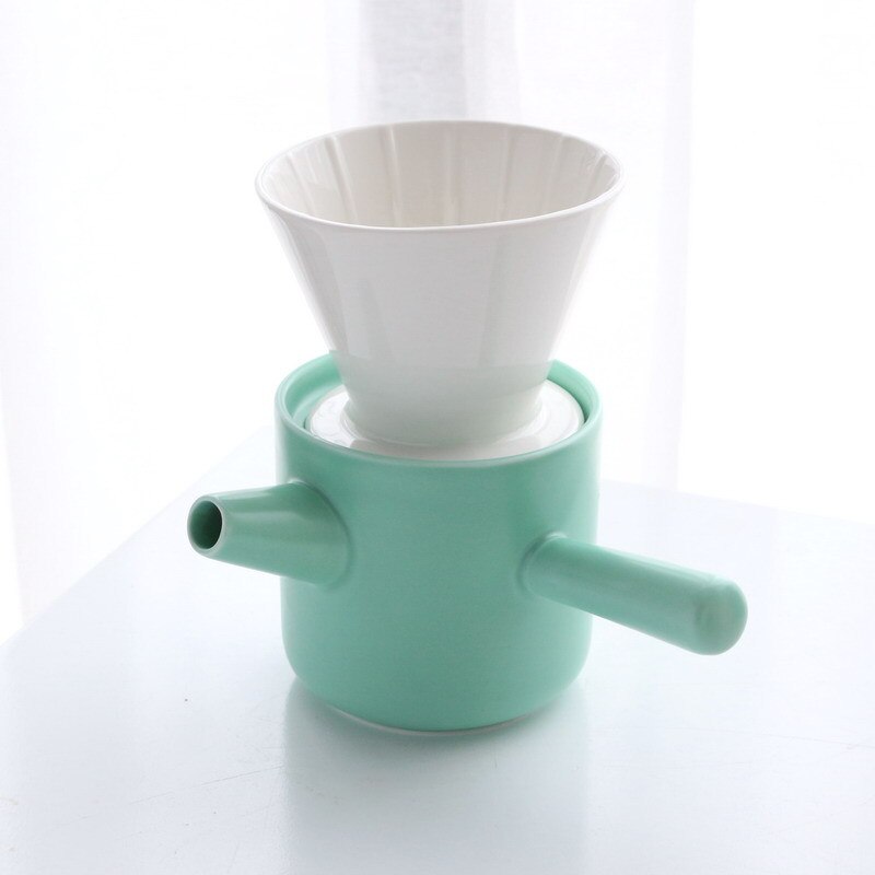 Imellow keramisk kaffefilter  v60 keramisk hånddrypfilter kaffebrygging filterkopp espresso kaffetrakt kaffe tilbehør: Mintgrønn