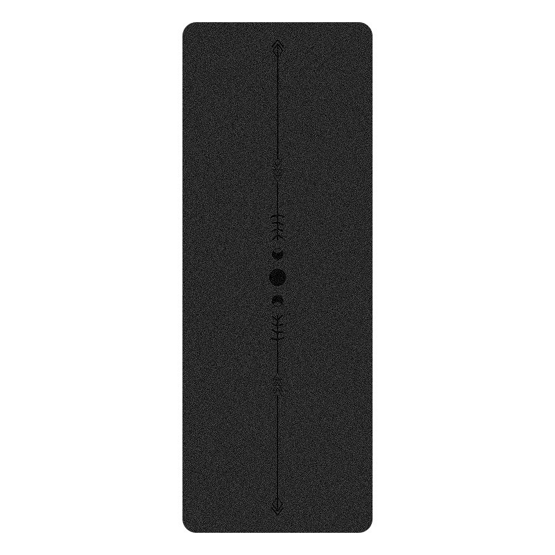 Estera de yoga de 5 mm de grosor con superficie de PU texturizada y base de caucho natural - Estera de ejercicios antideslizante y de alta densidad para el hogar/pilates (Alignm: Negro