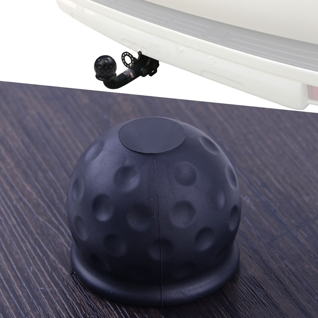Beler bil gummi sort 50mm kugle kuglebeskytter cover cap hitch caravan trailer