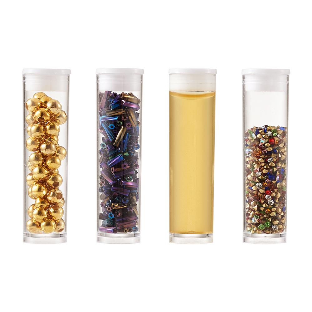 100Pcs Clear Fles Plastic Kralen Containers Voor Kralen Verpakking Case Opslag Sieraden Doos Compartiment Grootte: 55x15mm