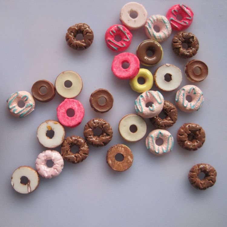 #10 30 stks leuke mix donut shape nail resin decoratie outlooking