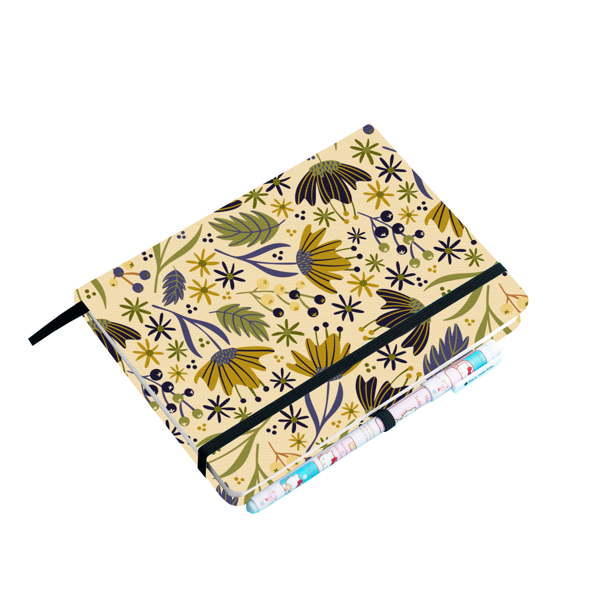 B6 160gsm Bullet Dotted Journal Vintage Flowers Hard Cover Thick Paper Travel Notebook