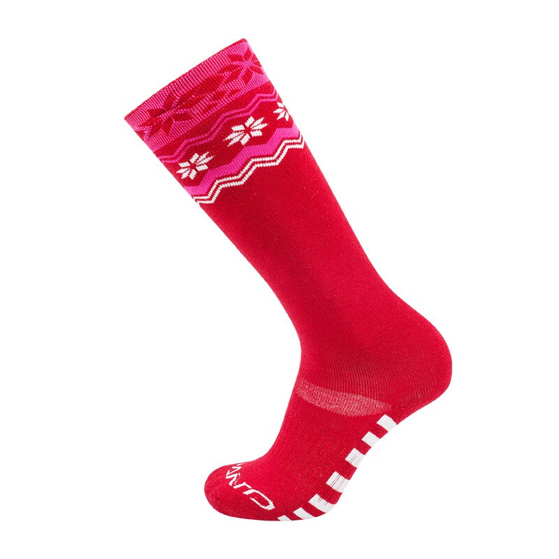 Sports Socks Winter Outdoor Skiing Mountaineering Socks Warm Wear-resistant Sports Socks Perspiration Thickening Long Tube Socks: Red / M(35-39)