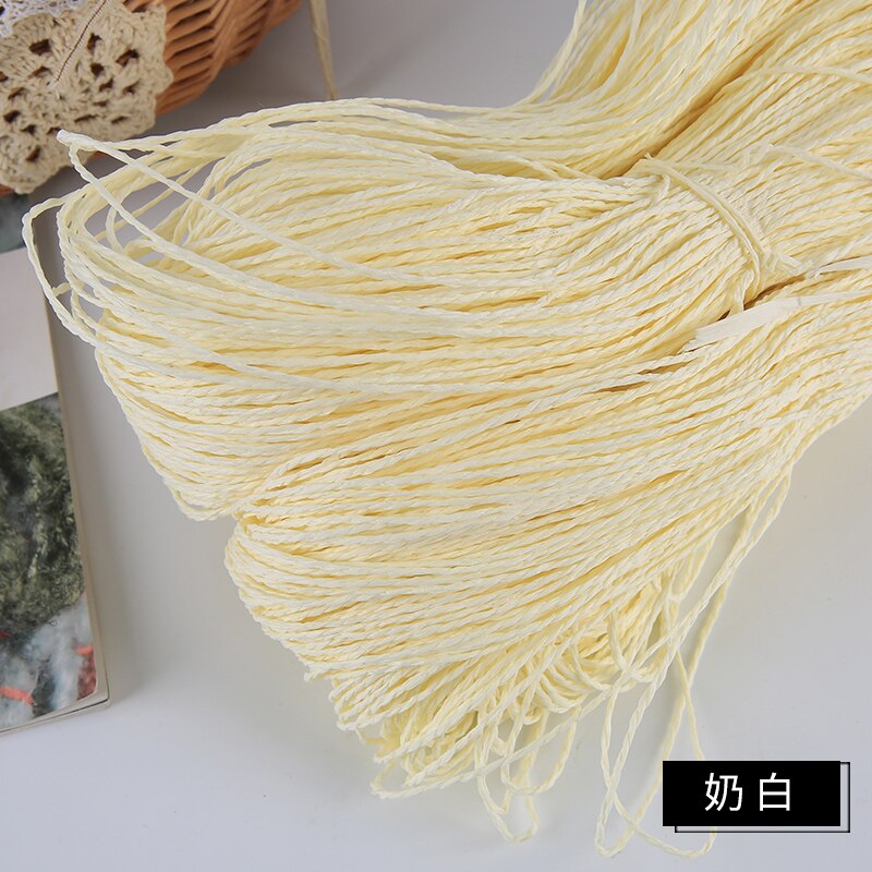 Sommerhue garn garn til strik 500 g/ lot raffia halmgarn hæklegarn til håndlavede hatte kurve håndværk: X
