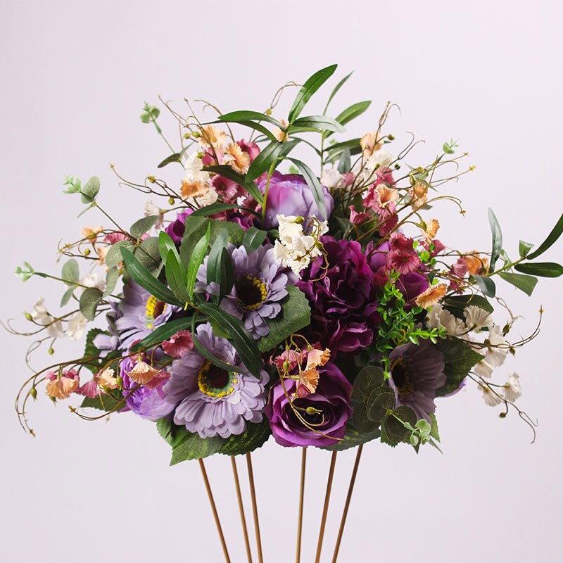 DIY wedding table centrepieces artificial flower ball backdrop wedding decor road lead wall hotel shop party silk flowers