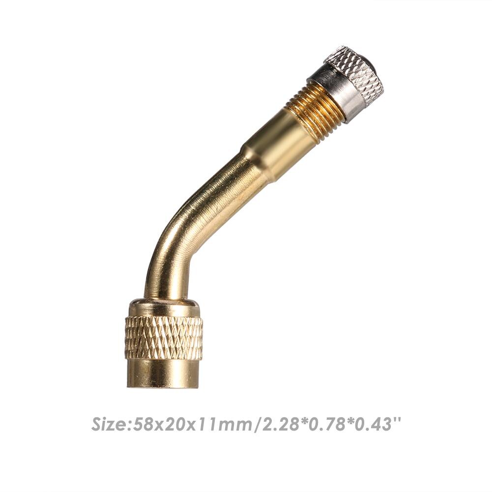 Schrader Valve Stem with Extension Adapter Brass Air Tyre Valve Cover for Car Truck Motorcycle Cycling Accessories: 135 Degree Gold