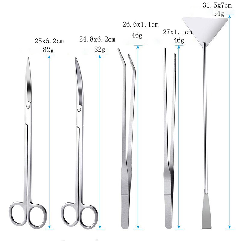 3pcs Aquarium Fish Tank Tools Kit Aquarium Fish Tank Aquatic Plants Long Tweezers Scissors Stainless Steel Maintenance Tools