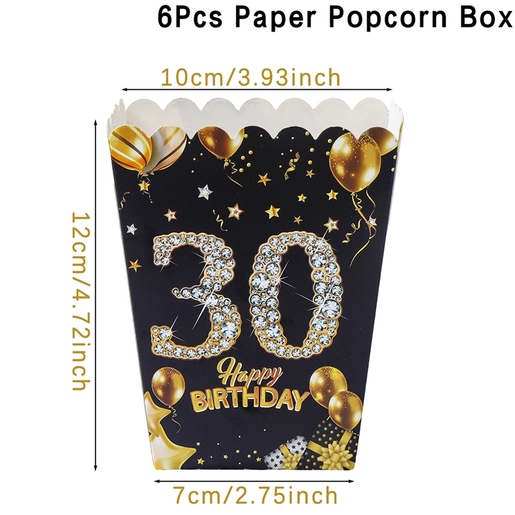 Black Gold Birthday Popcorn Box 18 years old Birthday Party Decor 18th 30th 40th 50th 60th Birthday Party Supplies Anniversary: Olive