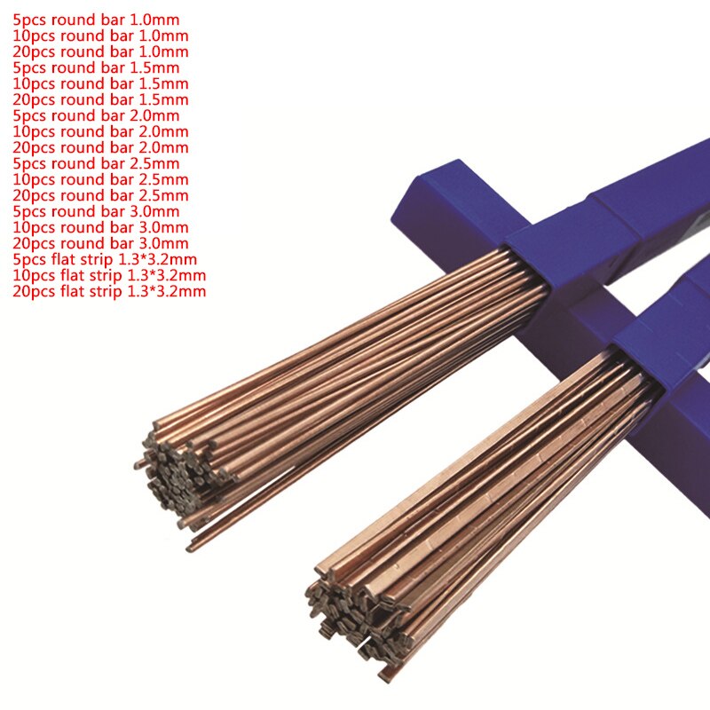 5/10/20Pcs 1.0mm/2.0mm*500mm Brass Welding Rod Welding Wire Bronze Electrode Soldering Rod No Need Solder Powder Welding Rod