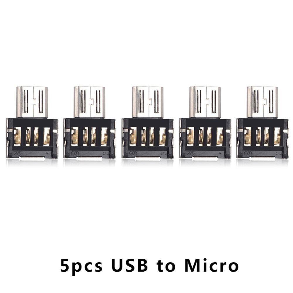 Mini Micro Usb Type C Adapter Otg Converter Usb Interface Naar V8 Adapter Converter Micro-Transfer Interface Voor Micro usb Type C: 5pcs USB to Micro