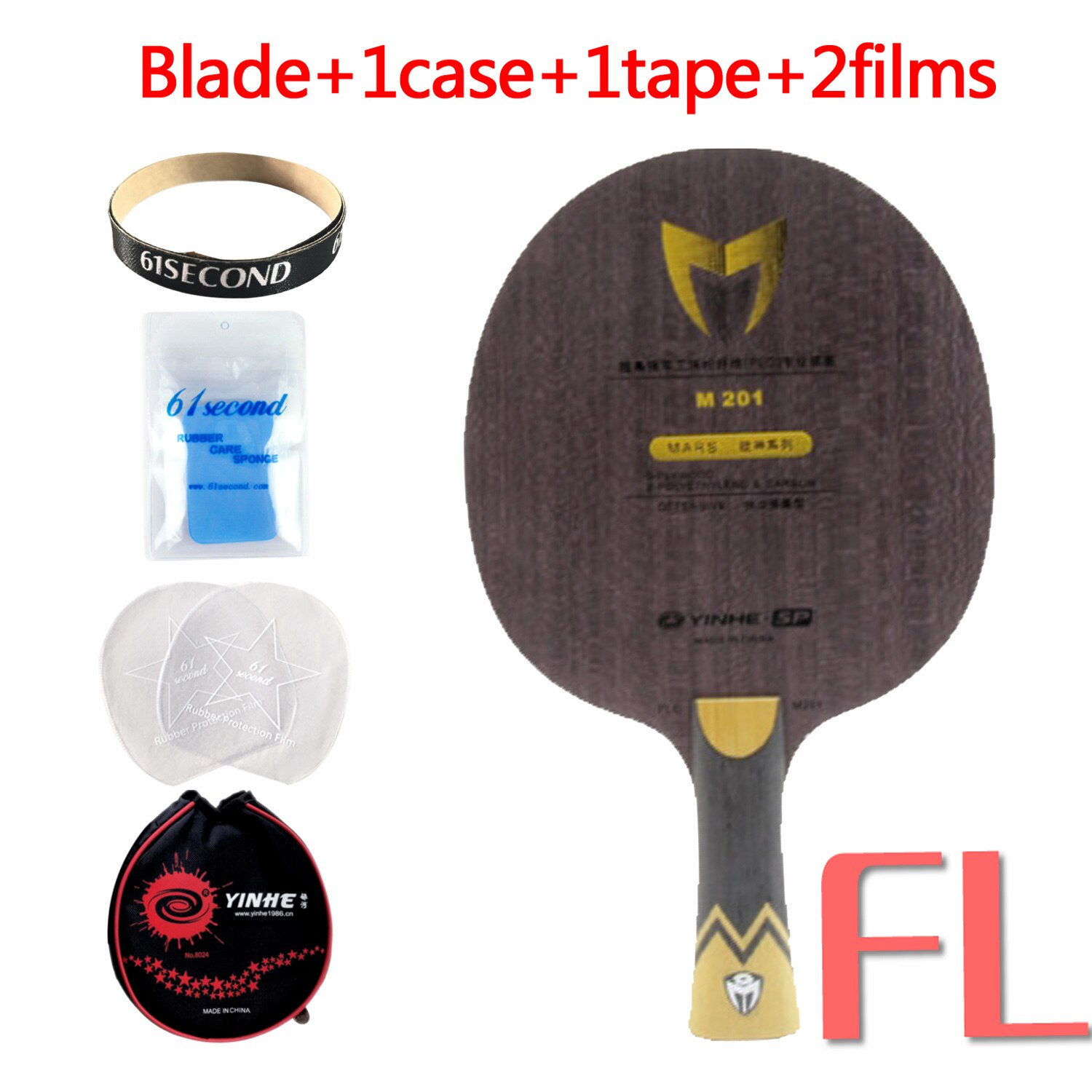 Yinhe PLC fiber table tennis blade M101 M201 Fiber Table Tennis Racket C.T.T.A.A. 5 PLY WOOD WITH 2 PLY PLC: 201 FL with YM case