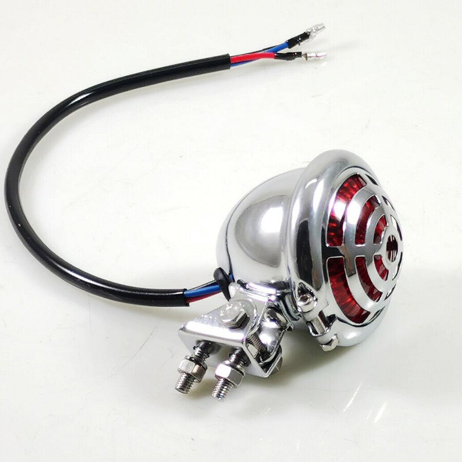 1Pc Chrome Legering Universele Motorfiets Led Achterlicht Remlicht Scooter Stop Lamp Voor Triumph Benelli Cafe Racer Harley Davidson