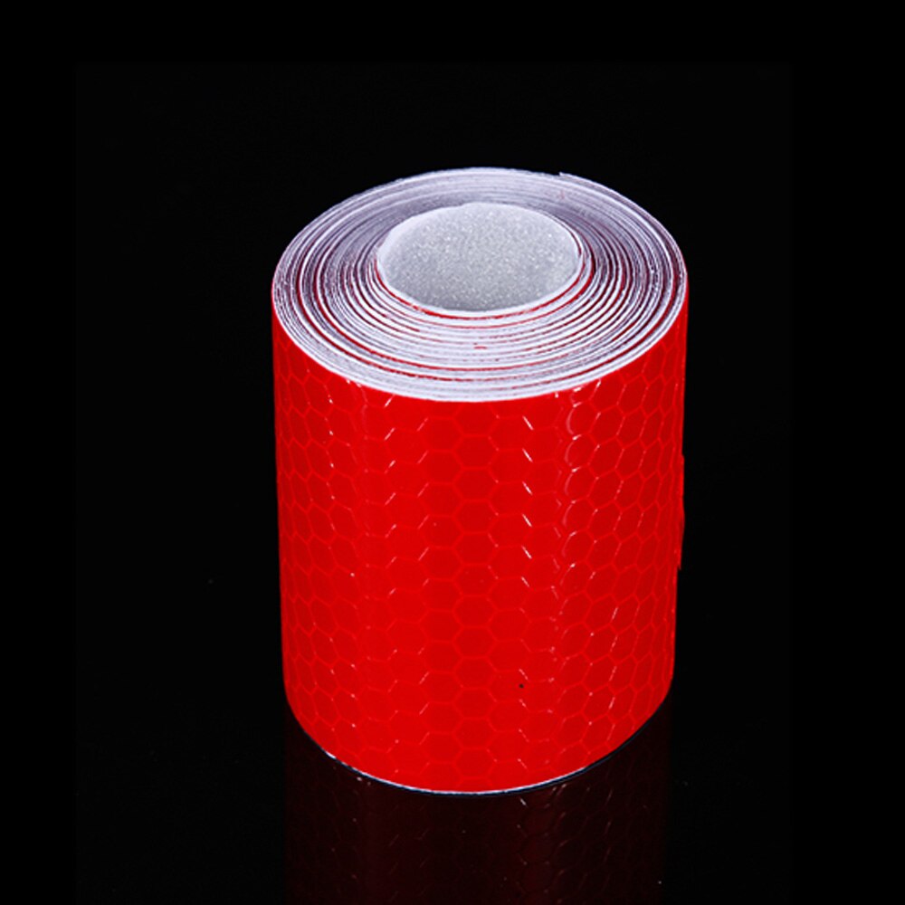 5Cm X 3M Reflecterende Fiets Stickers Plakband Voor Fiets Veiligheid Wit Rood Geel Blauw Fiets Stickers Fiets accessoires: Red