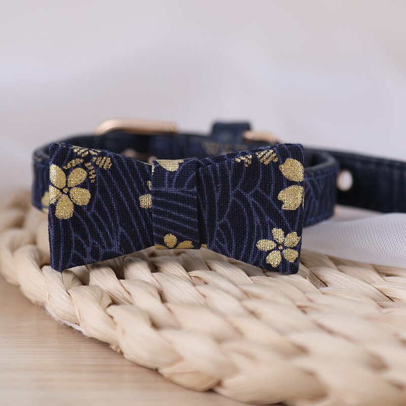 Accesorios de Collar de mariposa para perro y gato, productos elegantes de lujo,: Cyan
