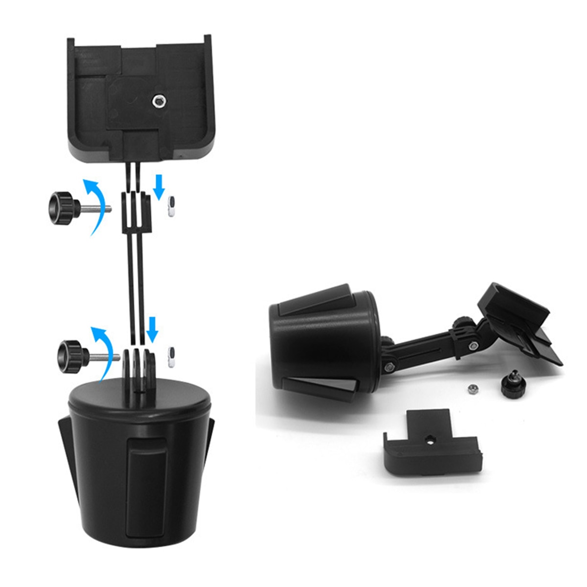 180 Degree Rotary Universal Adjustable Cup Holder Car Mount For SUV Rental Cars Pickup Golf Carts and Boats For Cell Phone