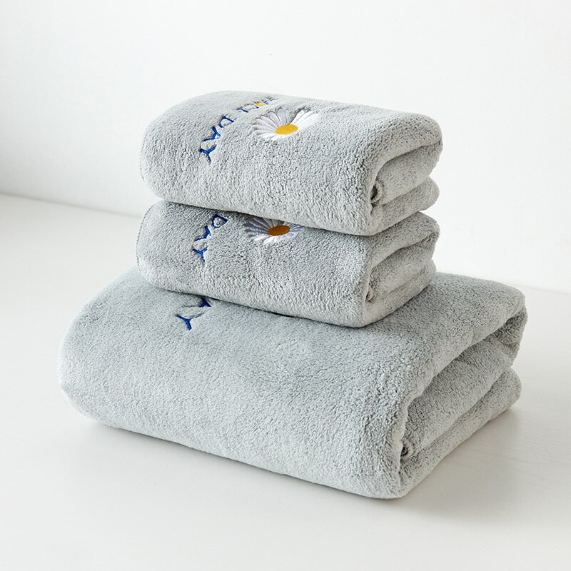 3pcs/set Coral Velvet Towel Set 35x75/70x140cm Super Absorbant Face Bath Towel Home Hotel Quick Dry Bathroom Towel: Set 6