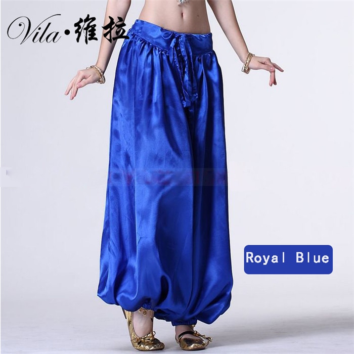Pantalones de Harem Tribal para danza del vientre, pantalones indios de Bellydance, pantalones de linterna egipcia para Navidad, pantalones sueltos de colores surtidos, 2022: Azul
