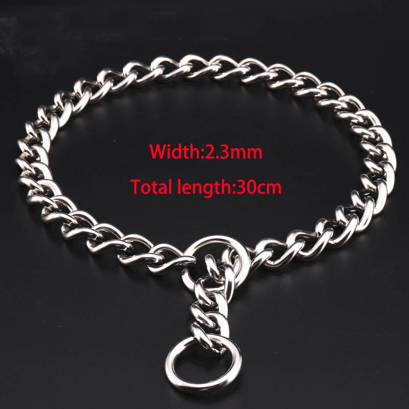 Heavy Duty Pet Collar 304 Stainless Steel P Chain for Dogs Training Choke Collars for Large Dogs French Bulldog German Shepherd: 2.3mmX30cm