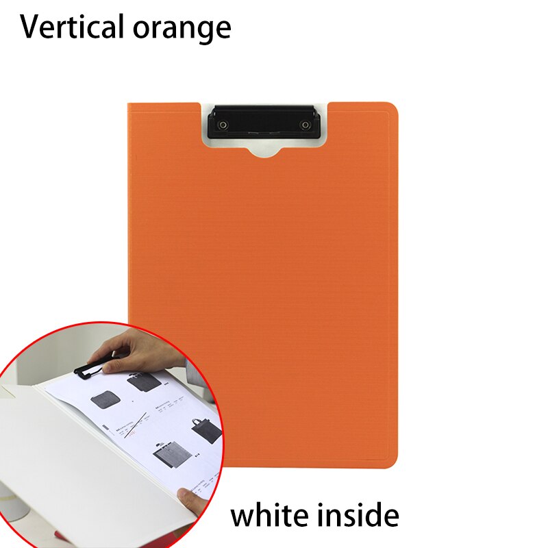 A4 Professionele Zakelijke Klassieke Bestandsmap Document Organizer Clip Bestand 325*242mm Clip Map Board School Kantoorbenodigdheden: vertical orange