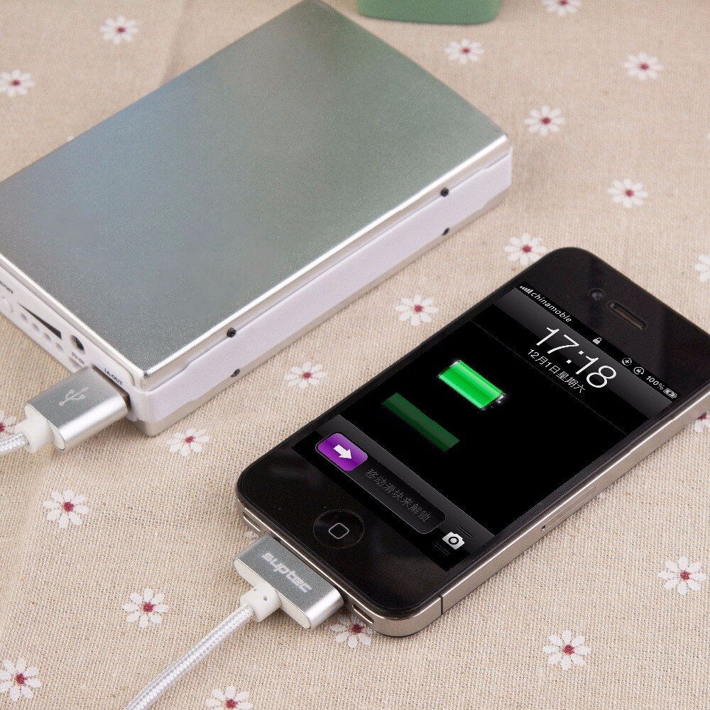 Cable USB SUPTEC para iPhone 4 4s, iPad 2 3, iPod de 30 Pines, Cable cargador de enchufe de Metal para iPhone 4, Cable de nailon para carga, Cable de datos