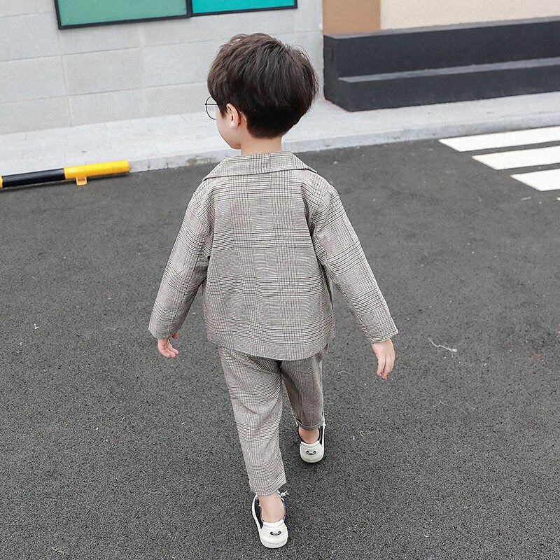 Bruiloft Kids Smoking Pak Voor Baby Jongens Peuter Jongen Blazer Jas + Broek 2 Stuks Set Kinderen Mannelijk Kind Past voor Jongen 2-9 Jaar