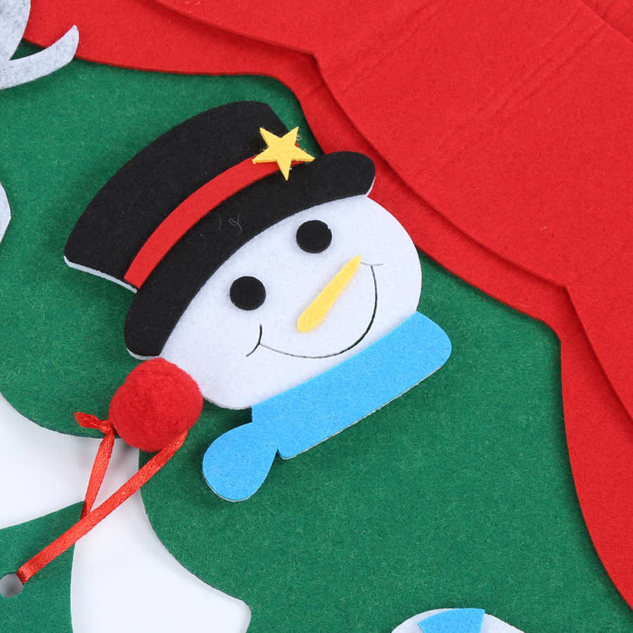 DIY Felt Christmas Tree with LED String Lights Christmas Hanging Decorations Ornament for kids Home Decorations