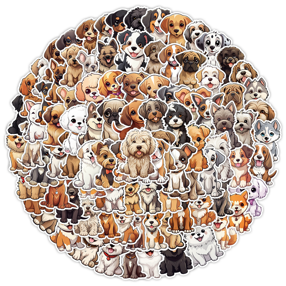 10/100Pcs Cute Puppy Dogs Stickers Dog Kawaii Pet Cartoon Animals Waterproof Stickers for DIY Laptop Phone Decoration