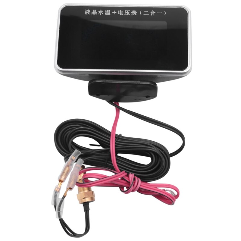 2X,2 In 1 Car LCD Digital Gauge Voltage Pressure Water Temperature Meter Buzzer Alarm M10