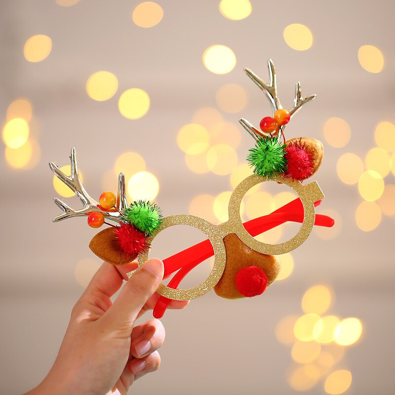 Noël noël lunettes claires spécifications nouveauté lunettes de soleil déguisement fête Santa adulte enfants fête jouets Santa bonhomme de neige