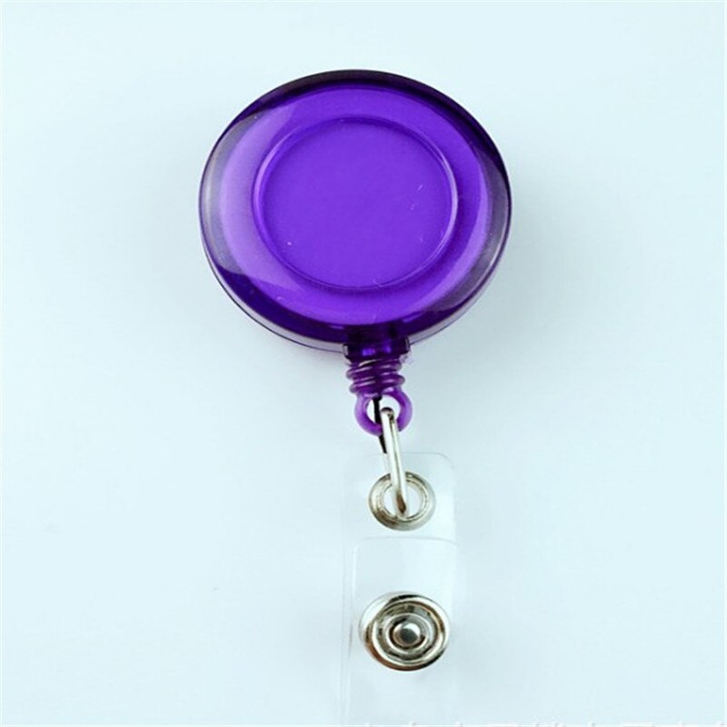 Unisexe rétractable bobine tirer porte-clés ID Badge lanière nom étiquette clé porte-carte ceinture Clip Durable porte-clés sac chaîne Clip: VIOLET