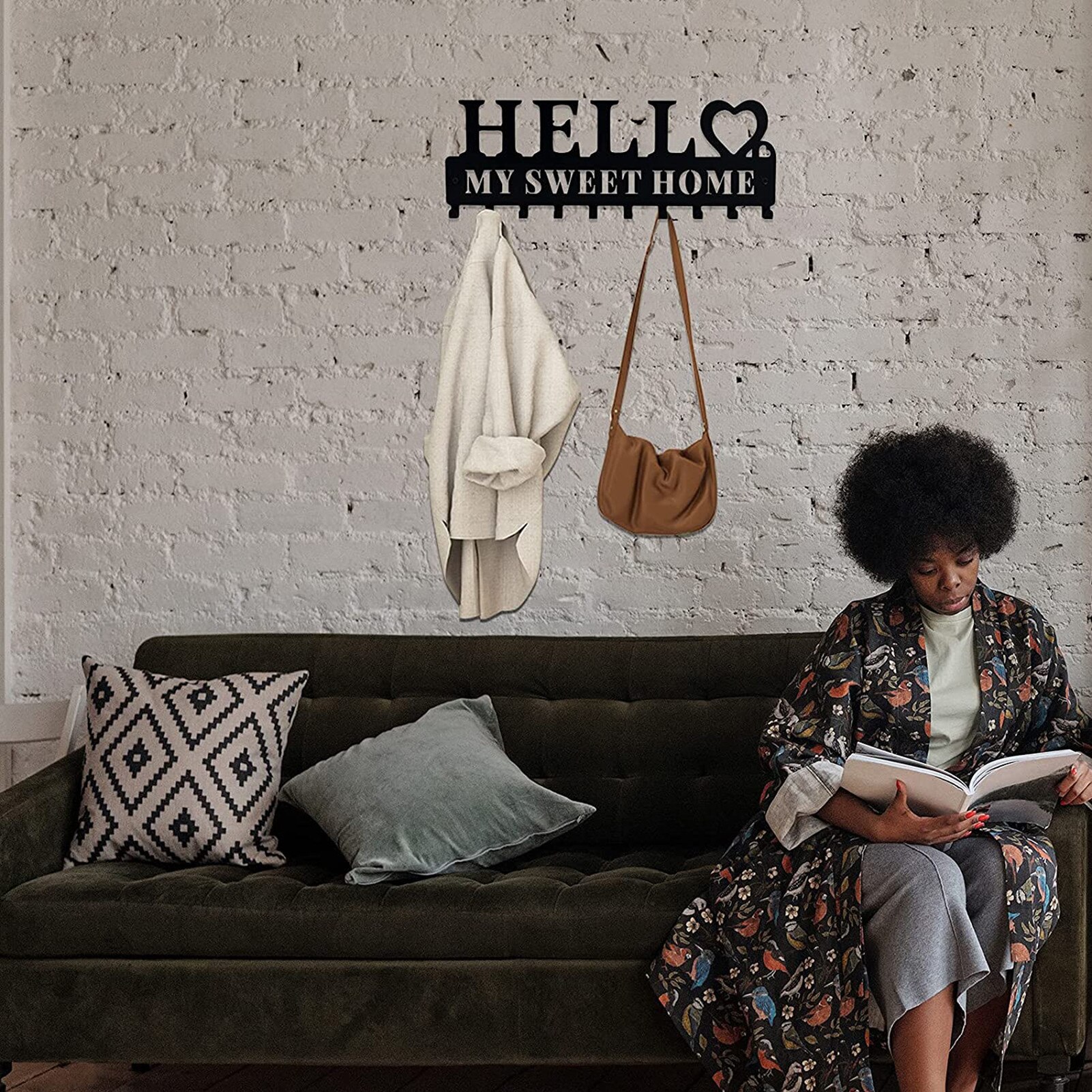 Metal Key Holder 10 Key Hooks Wall Decoration Wall Mounted Entryway Key Shelf Key Rack For Kitchen Wall Entryway Bathroom Living