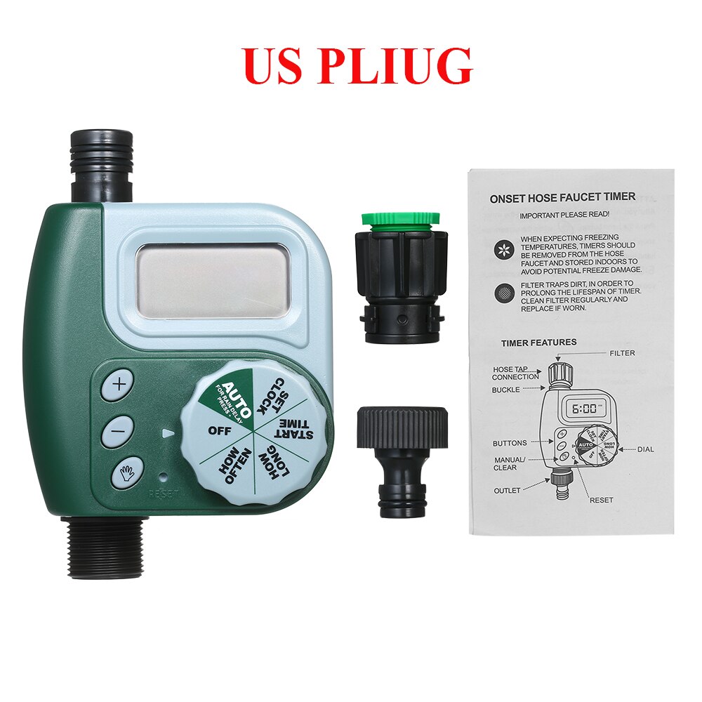 Automatische Wasser Timer Outdoor Garten Bewässerung Controller Outlet Programmierbare Schlauch Wasserhahn Timer Garten Automatische Bewässerung: Type2 US Plug