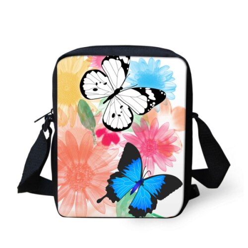Vlinder Print Vrouwen Messenger Bags Kleine Cross-body Bags Voor Tiener Meisjes Mini Kids Schouder Bolsas Vrouwelijke: Z680E