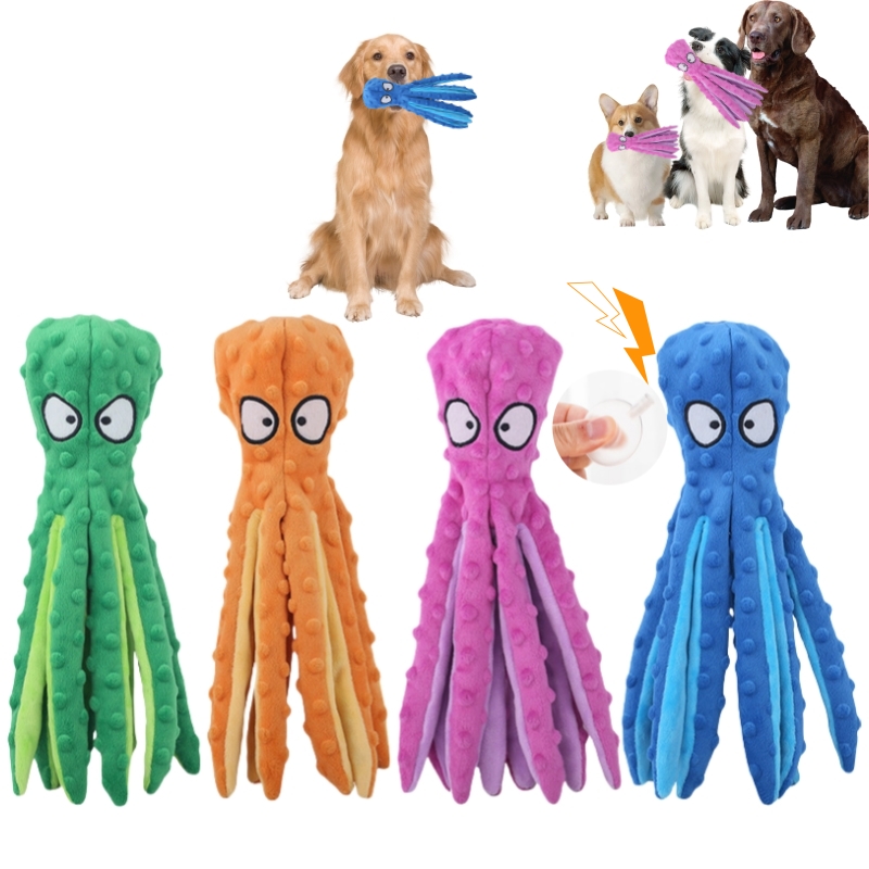 Animal de estimação brinquedo de pelúcia cão voz polvo escudo quebra-cabeça brinquedo mordida resistente brinquedos interativos limpeza dos dentes do cão mastigar brinquedo filhote de cachorro suprimentos para cães