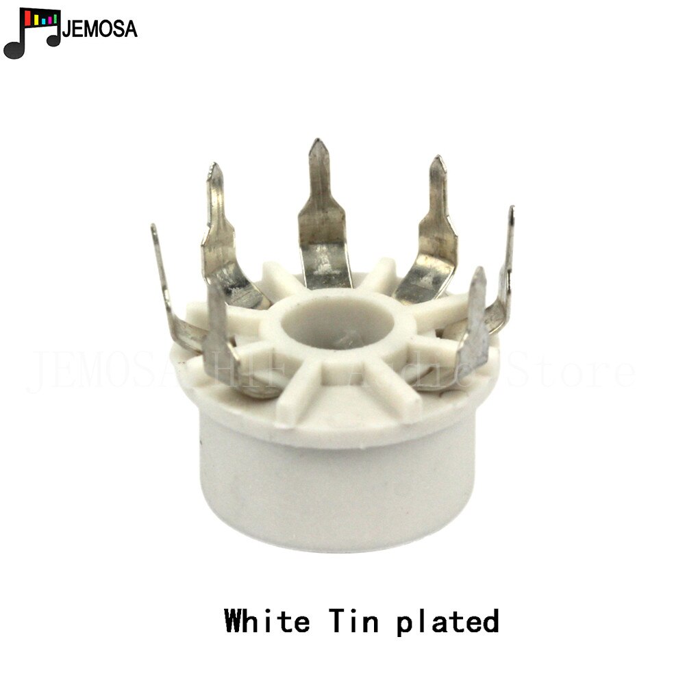 10PCS Plastic Vacuum Tube Socket 7 pin Valve Base GZS7-1B-Y for B&amp;W Picture Tube 6J1 6J2 6J3 6X4 6Z4 6H2 Vacuum Tube Amplifier: GZS7-1B-Y White
