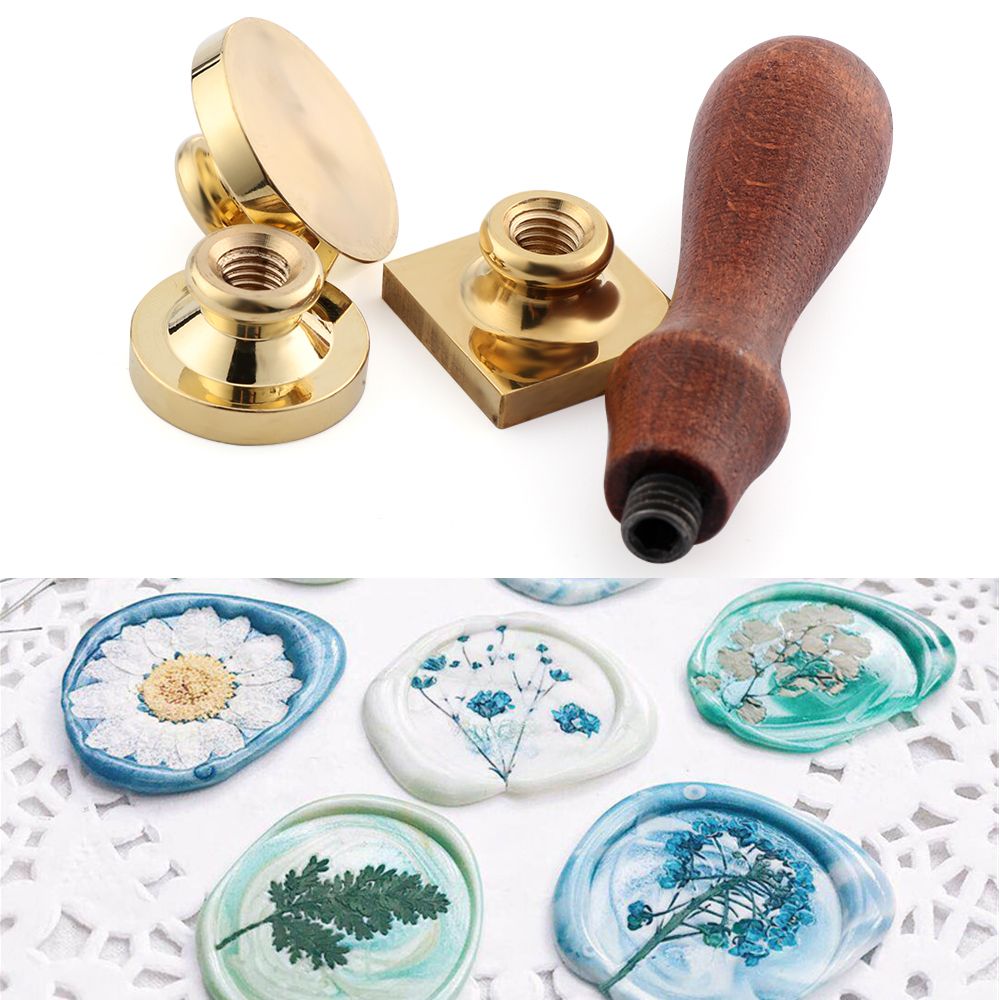 Handtag i mässing, vaxstämplar i trä, vaxtätningsstämpelhuvud, retro handtag i rosenträ, vaxtätning i koppar, för scrapbooking