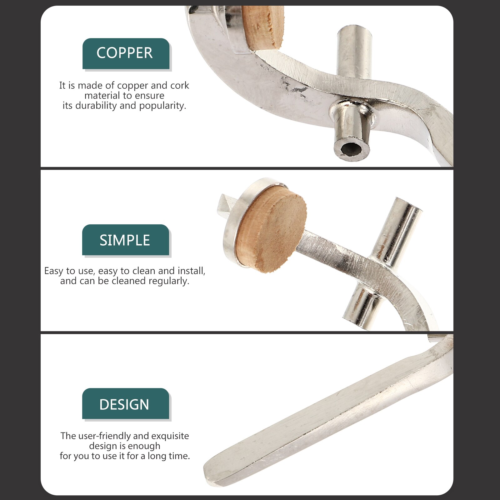 1Set Trombone Accessory Watergate Key With Cork Pad Trombone Accessory Silver Draining Valves Replacement