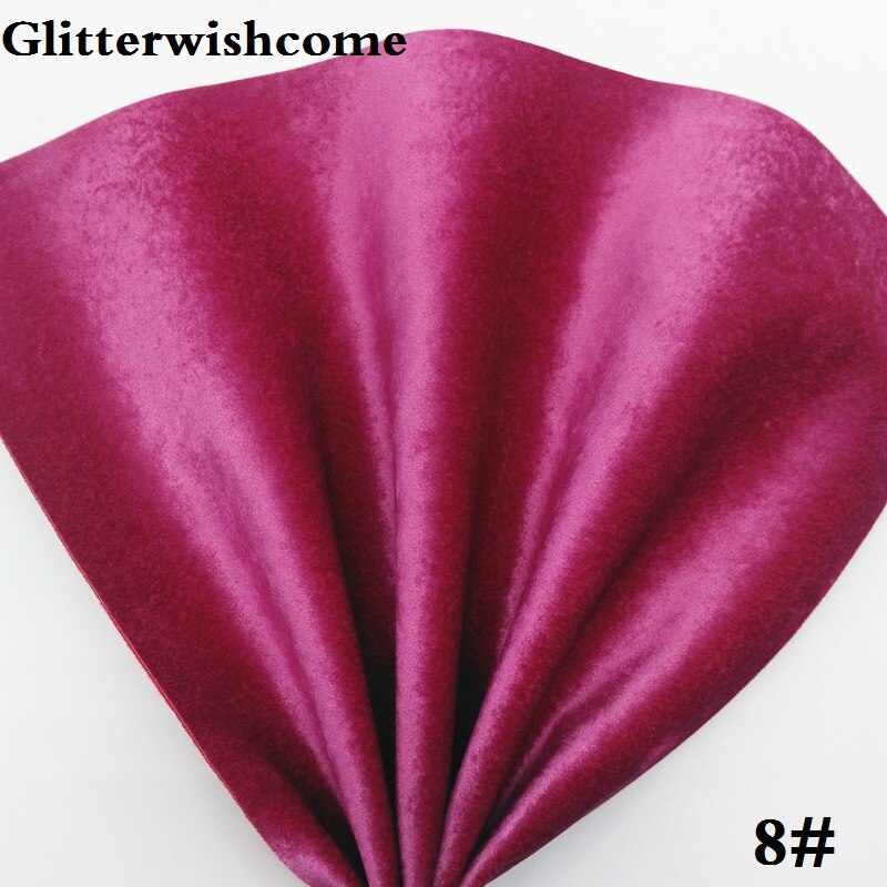 Glitterwishcome 21X29CM A4 Size Vinyl Voor Bows Pu Fluwelen Leer Fabirc Faux Lederen Lakens Voor Bows, GM118A