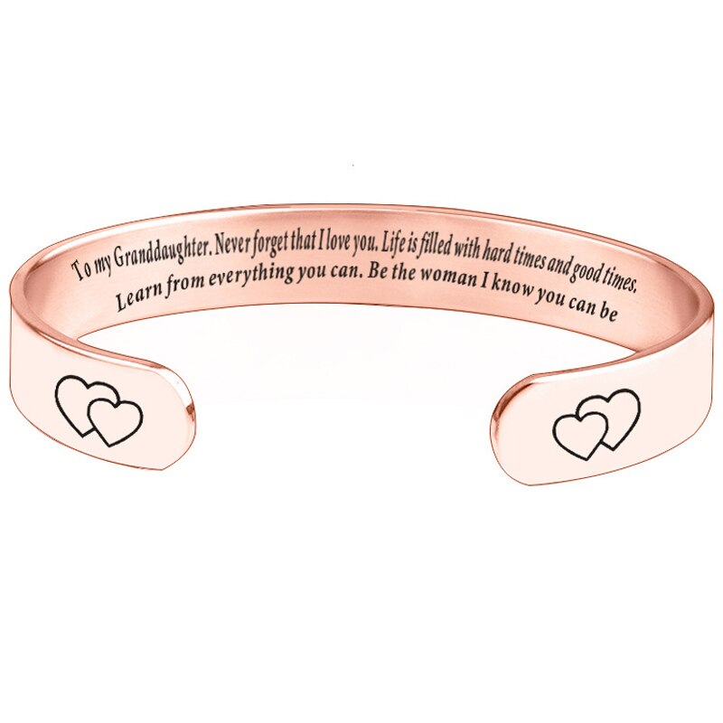 Inspirational Bracelets for Women Motivational Cuff Bangle Mantra Jewelry Birthday for Teenage Girl Granddaughter