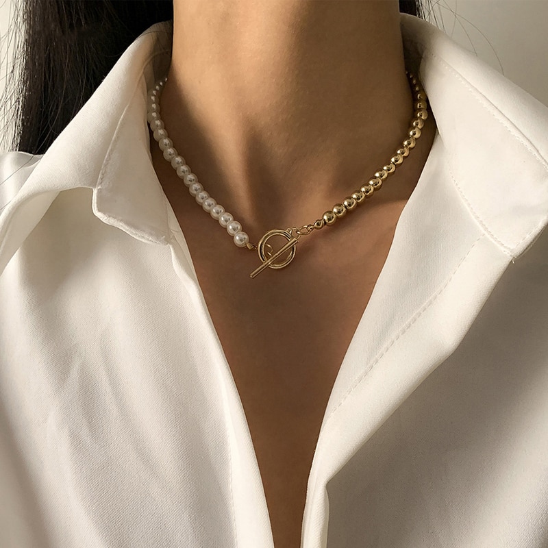 2021 moda nova corrente chunky colar feminino simples toggle fecho de corrente de aço inoxidável colar para presente de jóias femininas: 5