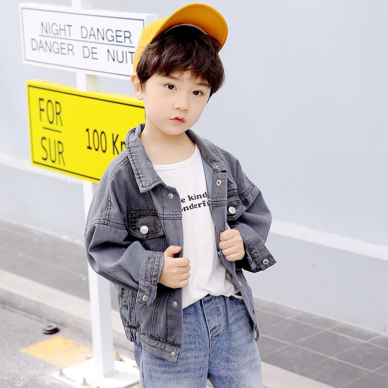 Hooded Jean Spring Autumn Coat Outerwear Top Children Clothes Kids Costume Teenage School Boy Clothing