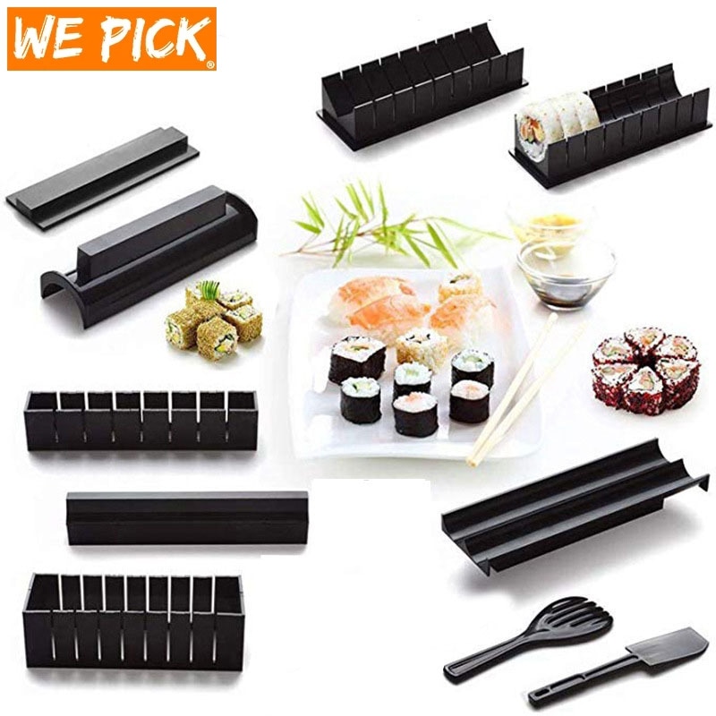 3/10/11Pcs/Set Sushi Maker Equipment Kit,Japanese Rice Ball Cake Roll Mold Sushi Multifunctional Mould Making Sushi Tools