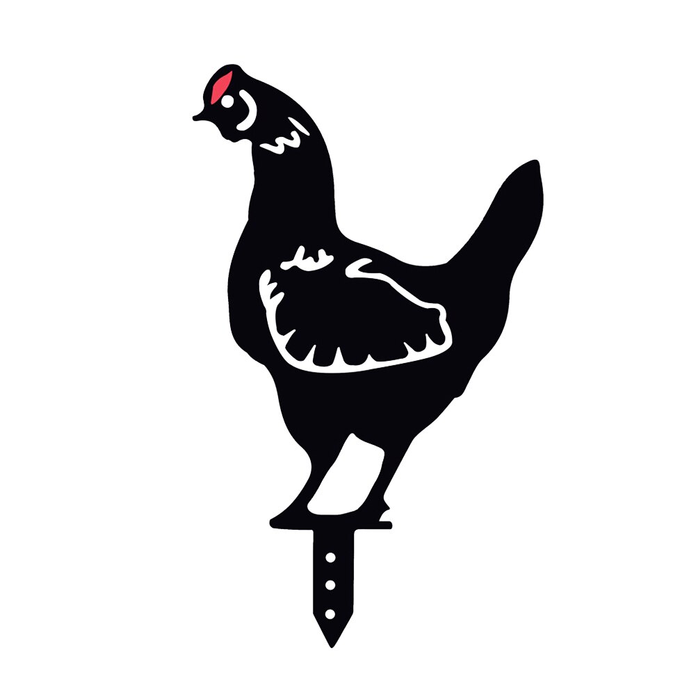 Kip Familie Hen Tuin Decoratie Acryl Hollow Out Kip Familie Tuin Standbeeld Achtertuin Gazon Stakes Kip Yard Art #38: F