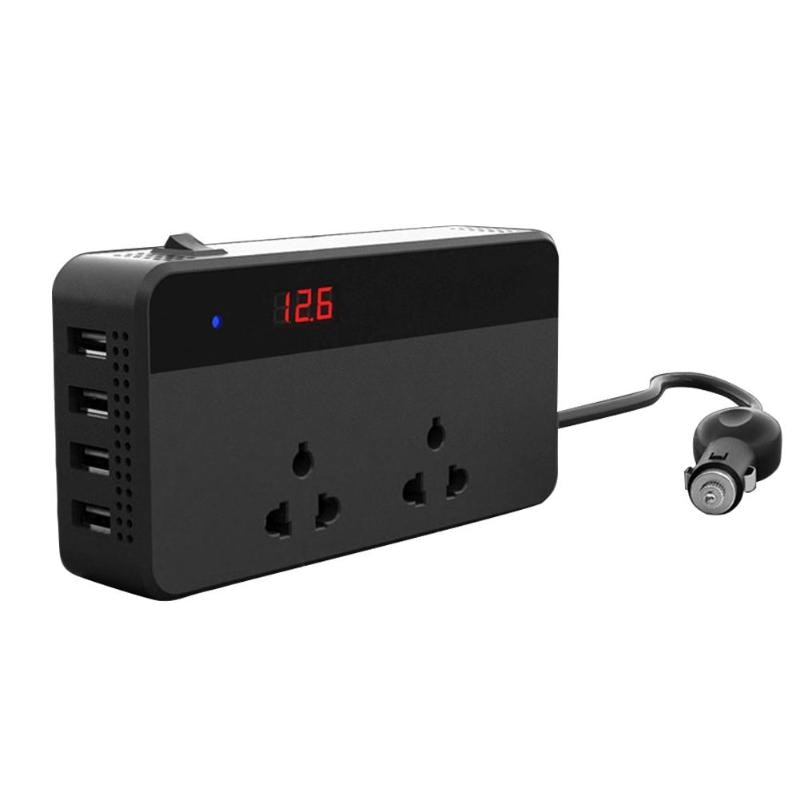 200W Car Auto Power Inverter DC 12V to AC 220V With 4 USB Socket Charger Household Power Converter Multi-function Socket Charge