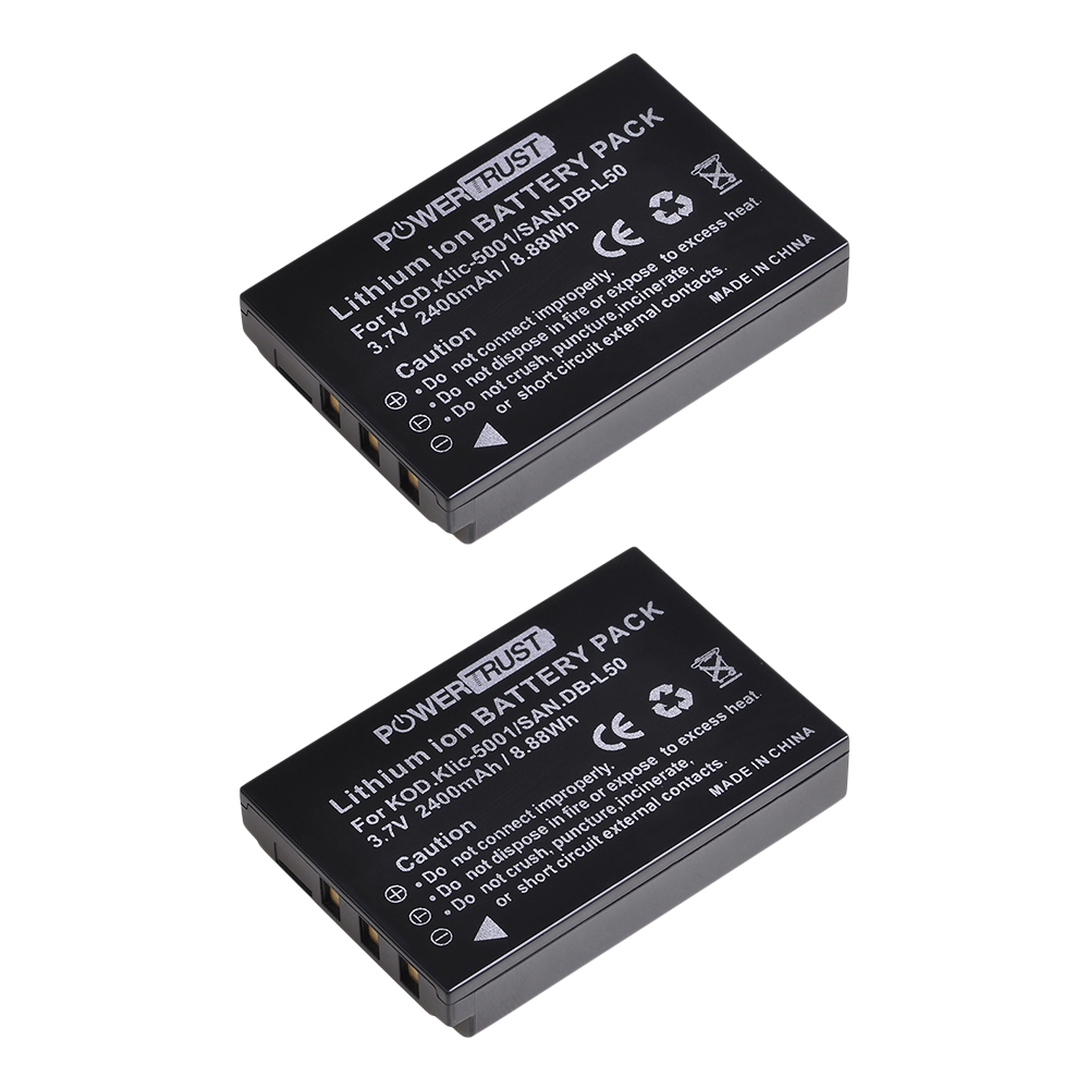 KLIC-5001 DB-L50 Battery + LED Charger for Sanyo DB-L50 Kodak P850 Z760 DX7590 DX7630 Zoom Sanyo DMX-FH1 FH11 HD1000 HD2000