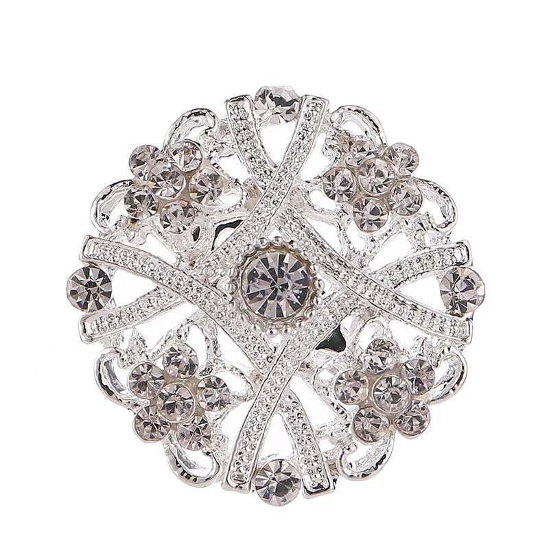 Lnrrabc Mode Vrouwen Zilverachtige Kleur Bloem Vormen Kristallen Imitatie Parel Broche Pin Sieraden Pins Broches De Strass Luxo: 25