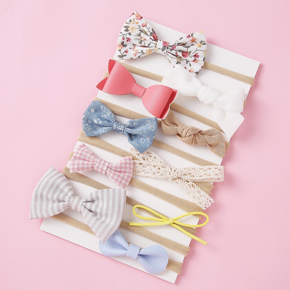 10 unids/set bebé niña niños bebé accesorios para el pelo diadema para los niños cinta para el pelo de lazo cinta para la cabeza con flor para bebé para las niñas de Color de la mezcla: A2NSNSFB-9765-1