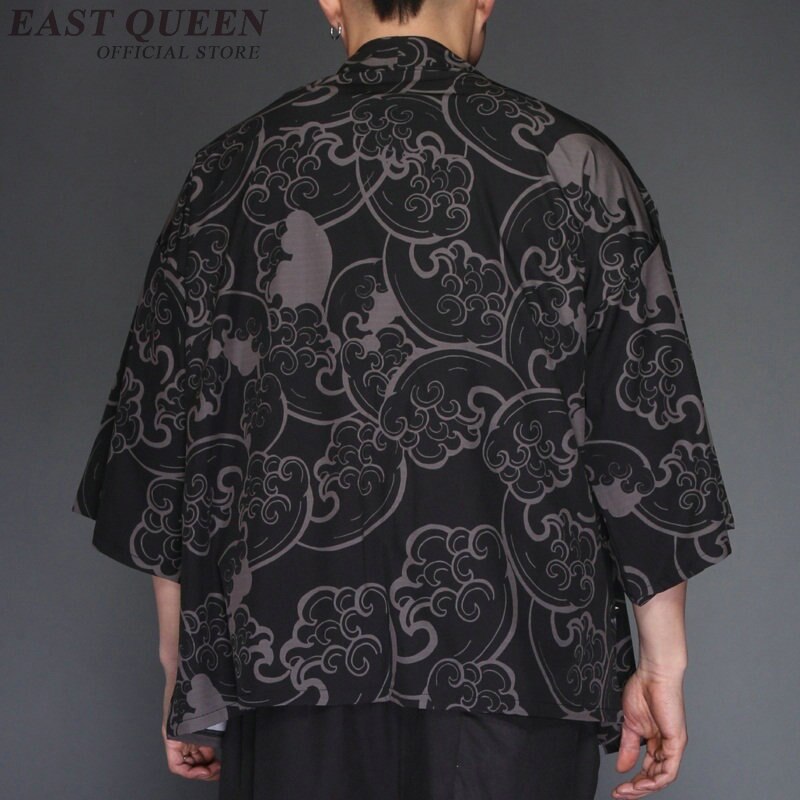 Kimono japonés para hombre, ropa tradicional china yukata, cárdigan FF817