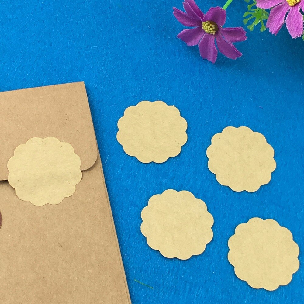 300pcs kraft paper self-Adhesive Labels sealing Stickers packaging sticker labels For bags/handmade candy/cake