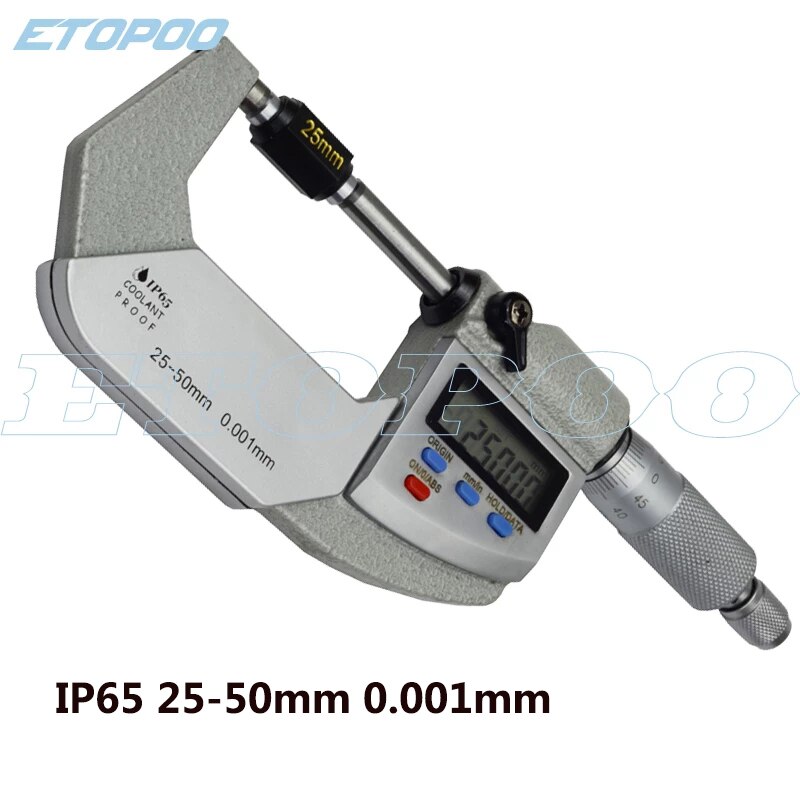 25-50mm 0.001mm digitale micrometer IP65 Waterdichte Digitale Buitenmicrometer elektronische micrometer tool